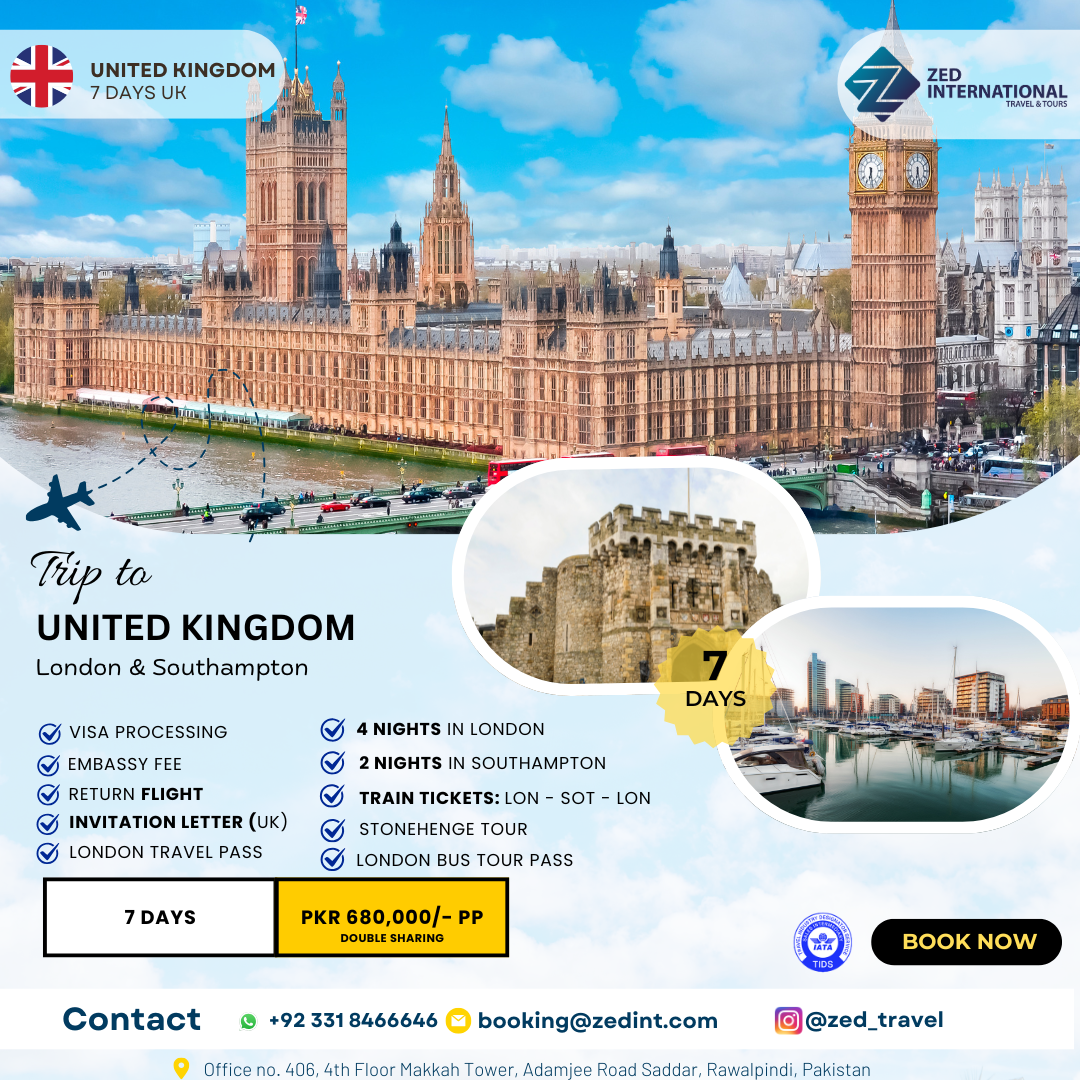 7 Days UK London & Southampton Tour Package