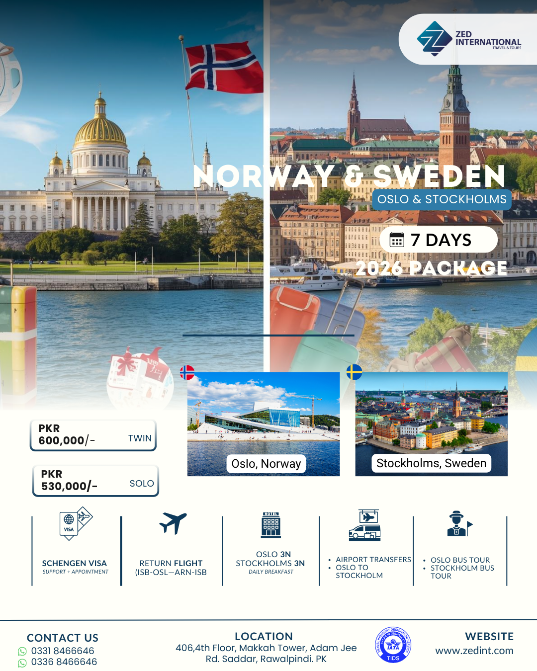 Schengen – Norway & Sweden – 7 Days Package