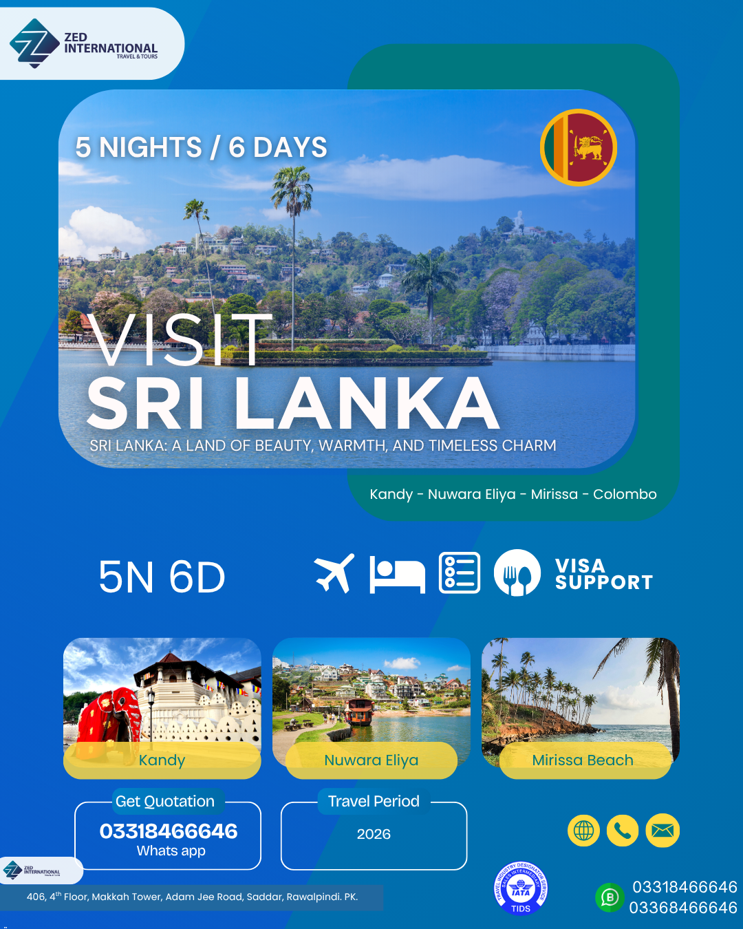 SriLanka 6 Days - Kandy | Nuwara Eliya | Mirissa | Colombo